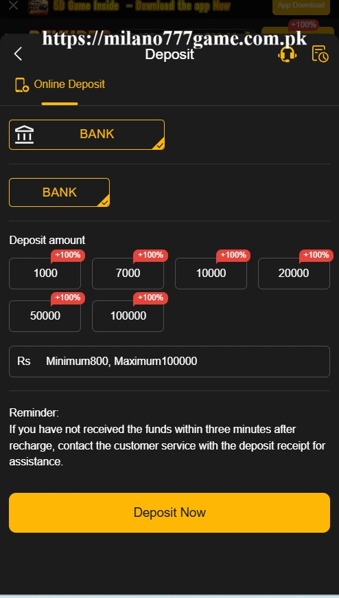 Revuppg Game deposit