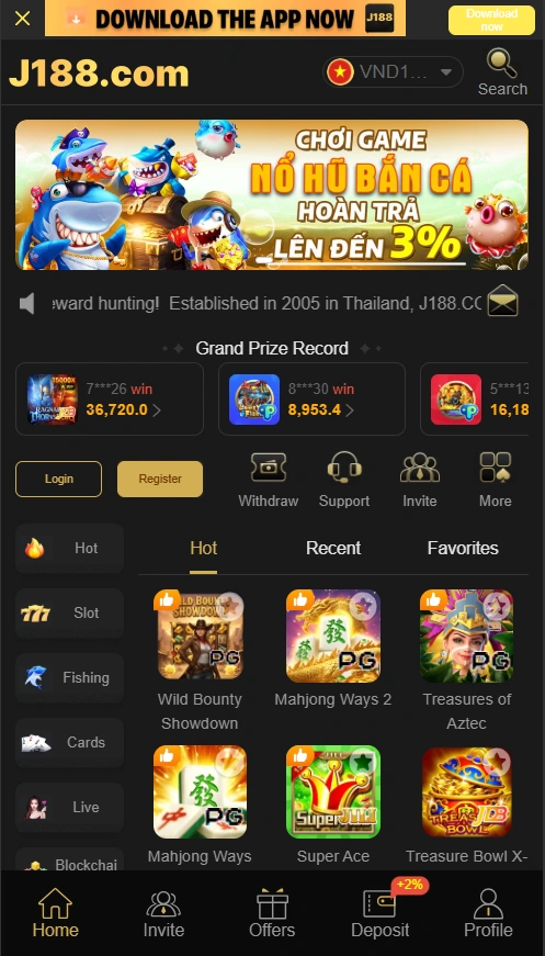 J188 Game interface screenshot