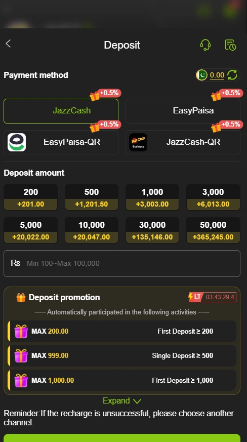 Z99 Game deposit