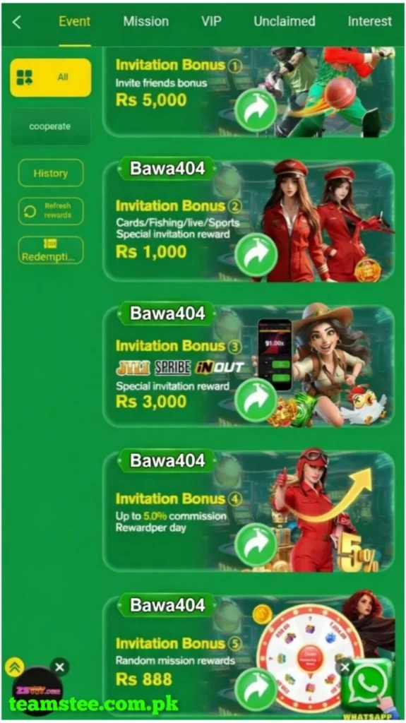 Bawa404 Game rewards