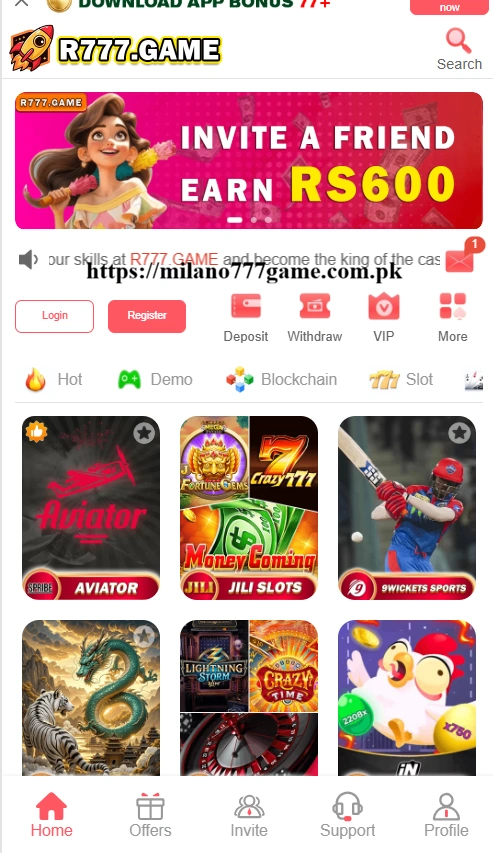 R777 Game interface screenshot