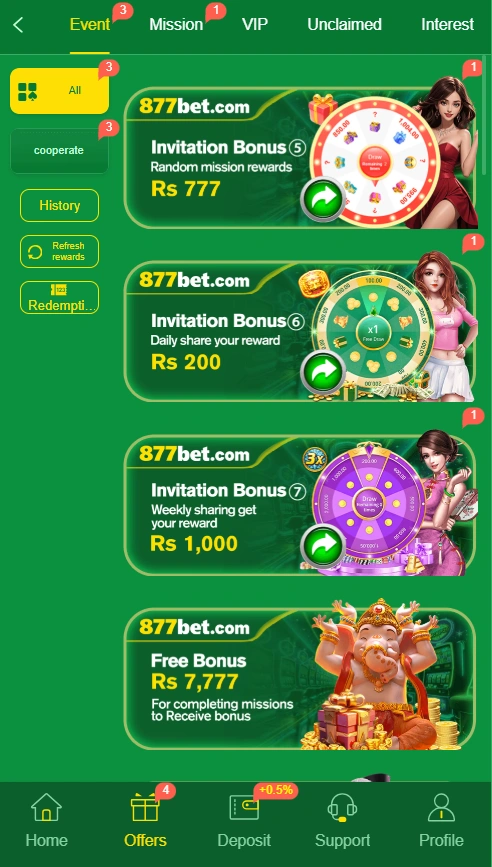 877Bet Game rewards