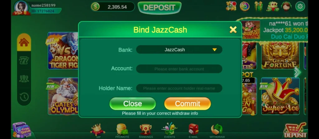 Jeeto Slots Game withdrawal